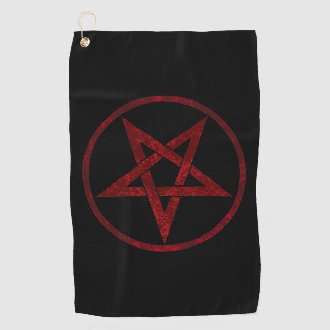 Red Devil Pentagram Golf Towel (Front)
