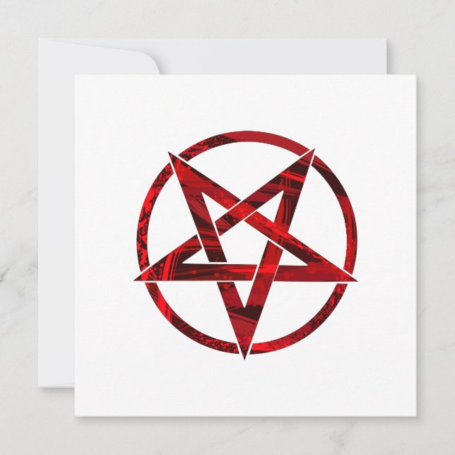 Red Devil Pentagram Holiday Card (Front)