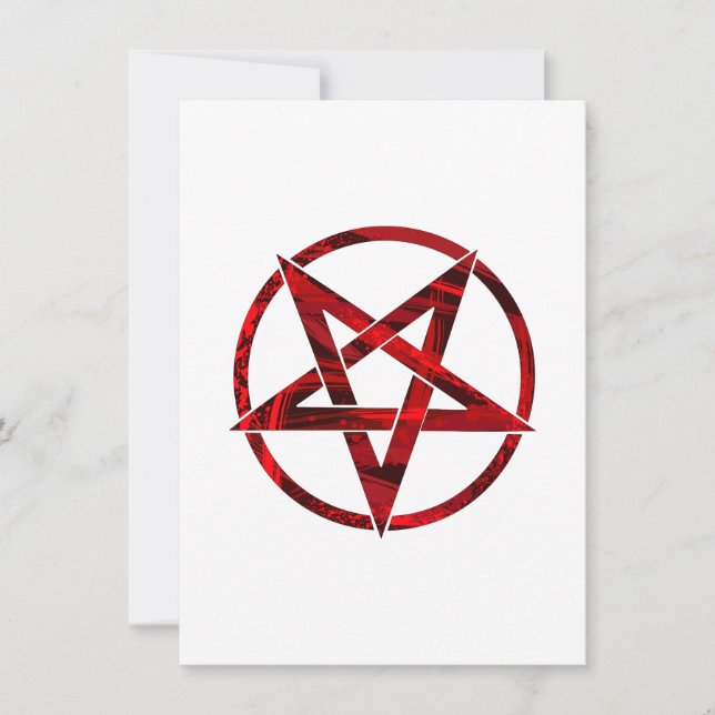 Red Devil Pentagram Holiday Card (Front)