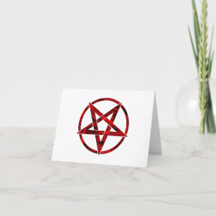 Red Devil Pentagram Holiday Card