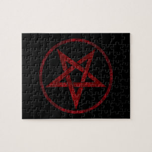 Red Devil Pentagram Jigsaw Puzzle