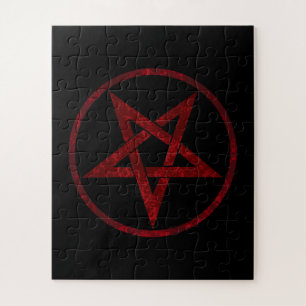 Red Devil Pentagram Jigsaw Puzzle