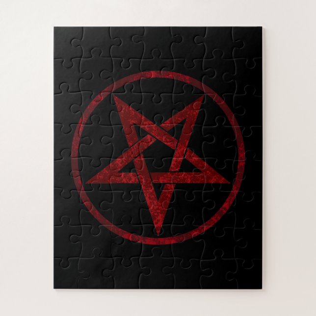 Red Devil Pentagram Jigsaw Puzzle (Vertical)