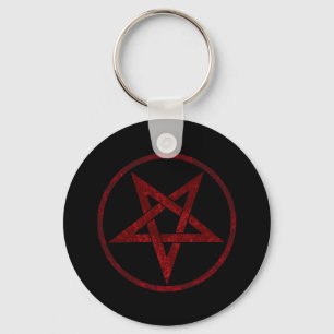 Red Devil Pentagram Keychain