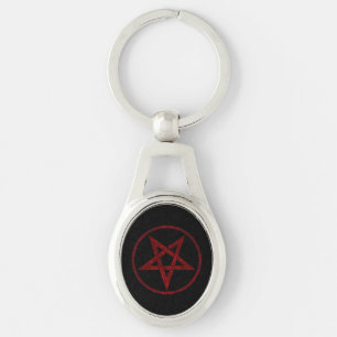 Red Devil Pentagram Keychain