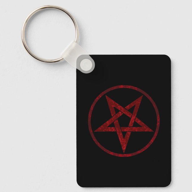 Red Devil Pentagram Keychain (Front)