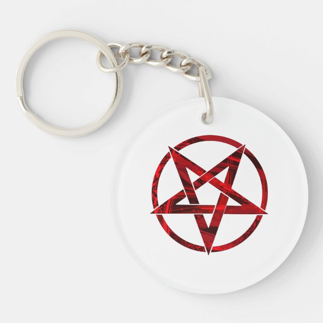 Red Devil Pentagram Keychain (Front)