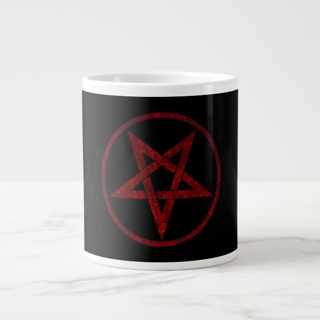 Red Devil Pentagram Large Coffee Mug (Front)