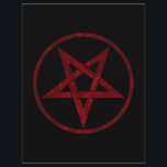 Red Devil Pentagram Letterhead<br><div class="desc">Red,  inverted,  textured pentagram in circle,  on black background. Occult symbol. 666</div>