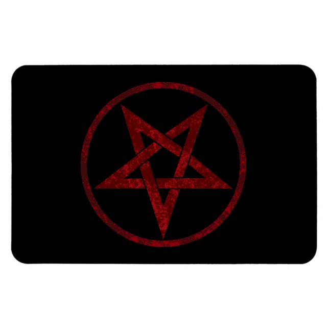 Red Devil Pentagram Magnet (Horizontal)