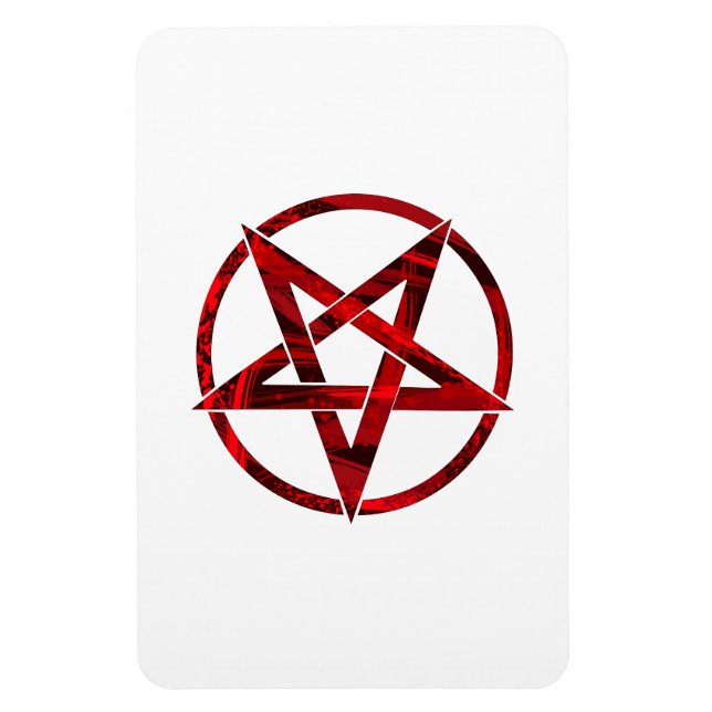 Red Devil Pentagram Magnet (Vertical)