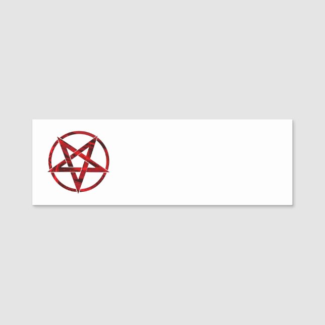 Red Devil Pentagram Name Tag (Front)