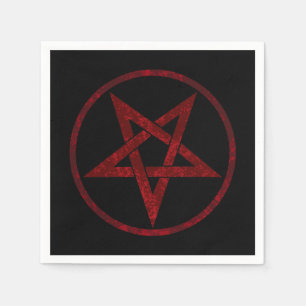 Red Devil Pentagram Napkin