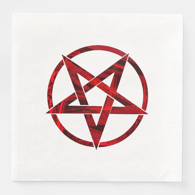 Red Devil Pentagram Napkin (Front)