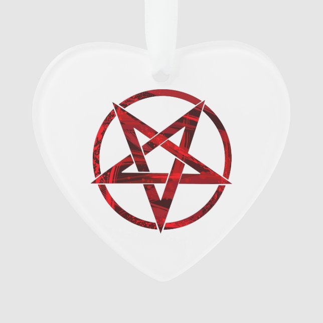 Red Devil Pentagram Ornament (Front)
