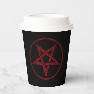 Red Devil Pentagram Paper Cups