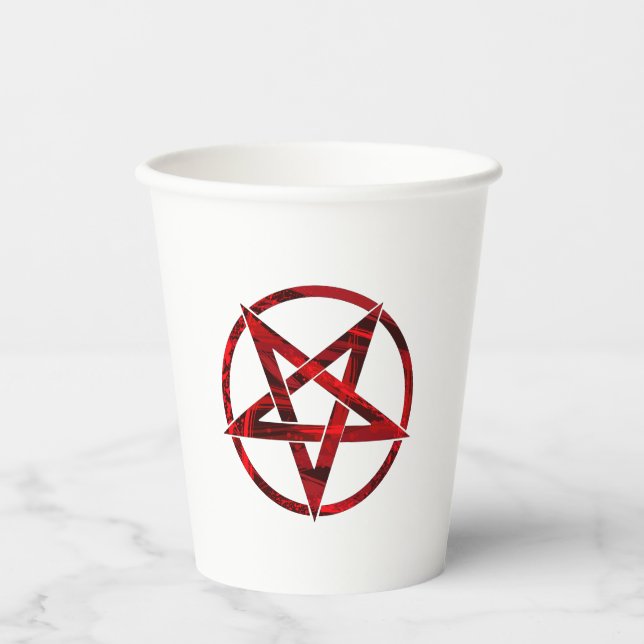 Red Devil Pentagram Paper Cups (Front)