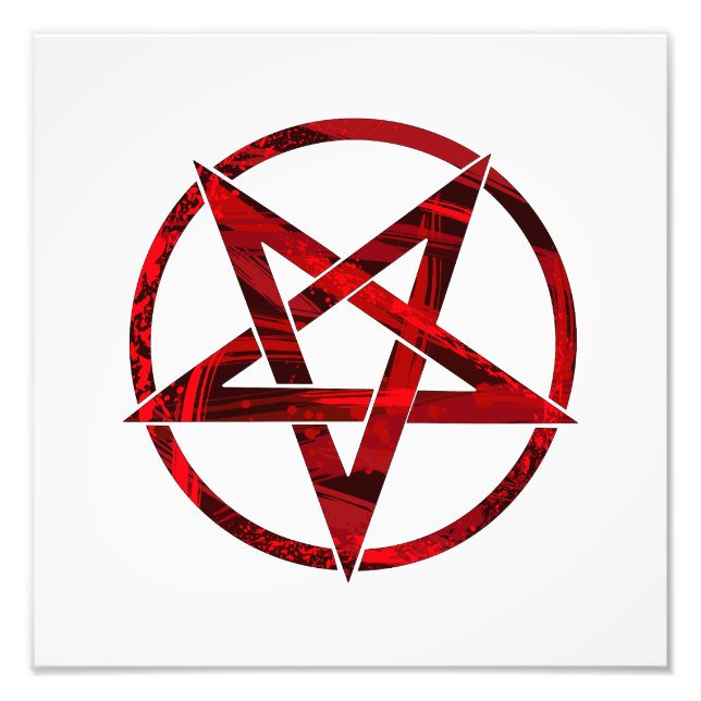 Red Devil Pentagram Photo Print (Front)