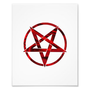 Red Devil Pentagram Photo Print