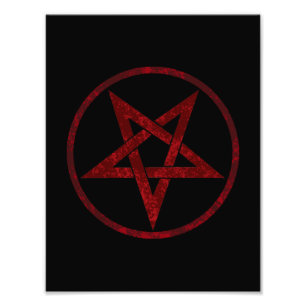 Red Devil Pentagram Photo Print
