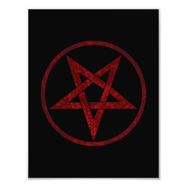 Red Devil Pentagram Photo Print (Front)