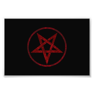 Red Devil Pentagram Photo Print
