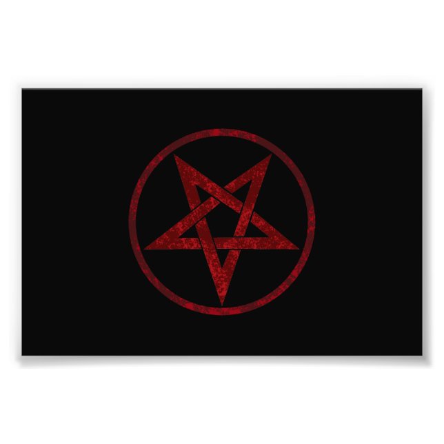 Red Devil Pentagram Photo Print (Front)