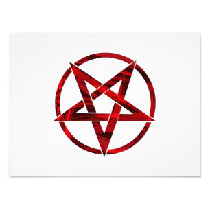 Red Devil Pentagram Photo Print