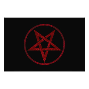 Red Devil Pentagram Photo Print