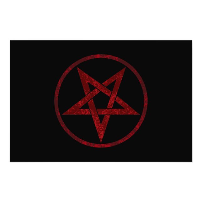 Red Devil Pentagram Photo Print (Front)
