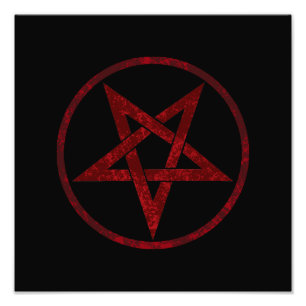 Red Devil Pentagram Photo Print