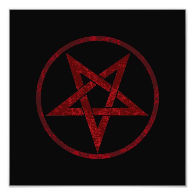 Red Devil Pentagram Photo Print (Front)