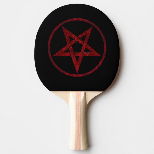 Red Devil Pentagram Ping Pong Paddle (Front)