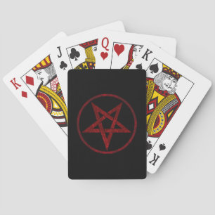Red Devil Pentagram Playing Cards