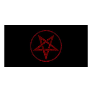 Red Devil Pentagram Poster