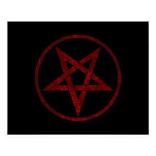 Red Devil Pentagram Poster