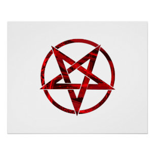 Red Devil Pentagram Poster