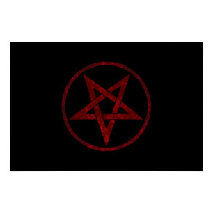 Red Devil Pentagram Poster