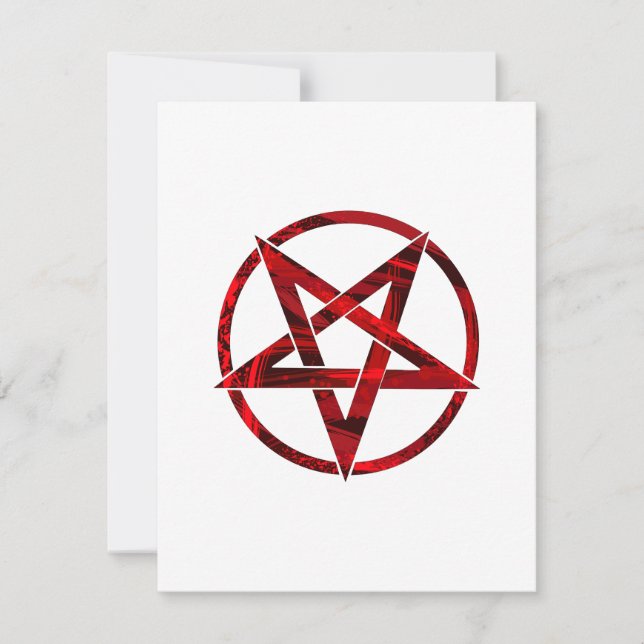 Red Devil Pentagram RSVP Card (Front)