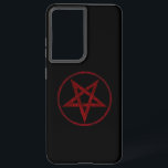 Red Devil Pentagram Samsung Galaxy Case<br><div class="desc">Red,  inverted,  textured pentagram in circle,  on black background. Occult symbol. 666</div>
