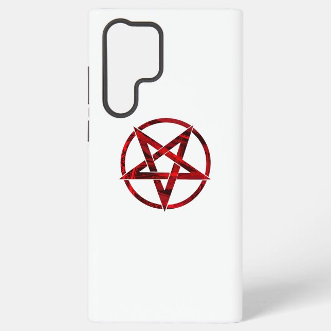 Red Devil Pentagram Samsung Galaxy S22 Ultra Case (Back)