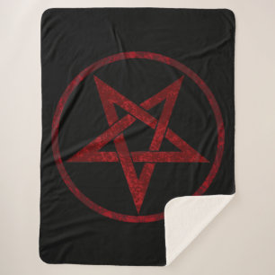 Red Devil Pentagram Sherpa Blanket
