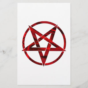 Red Devil Pentagram Stationery