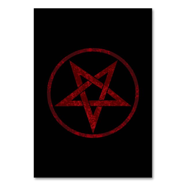 Red Devil Pentagram Table Number (Front)