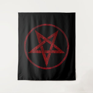 Red Devil Pentagram Tapestry