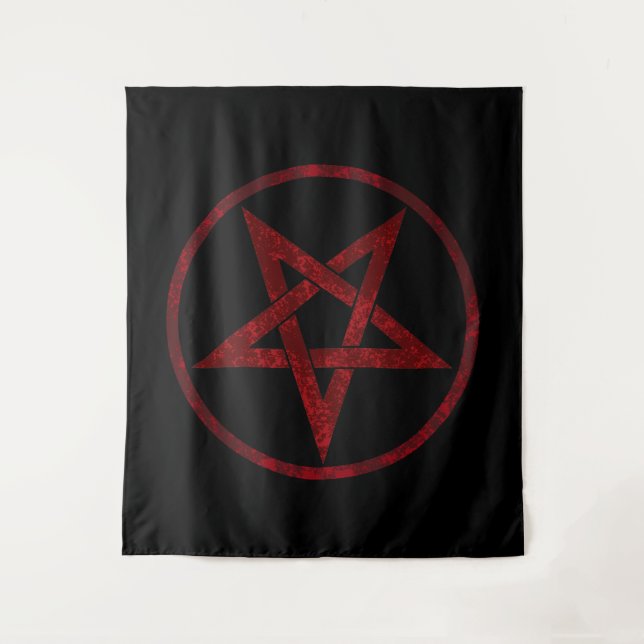 Red Devil Pentagram Tapestry (Front)
