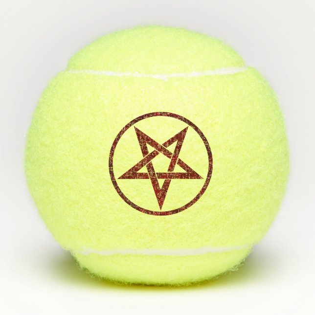 Red Devil Pentagram Tennis Balls (Front)