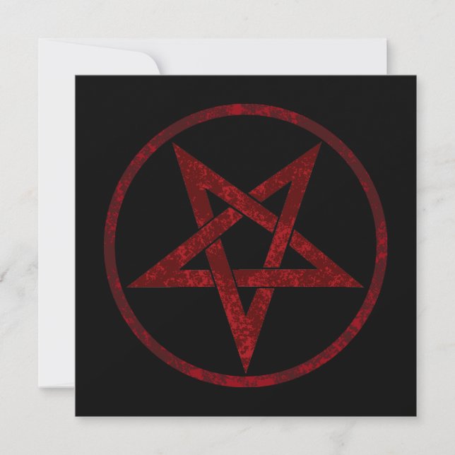 Red Devil Pentagram Thank You Card (Front)