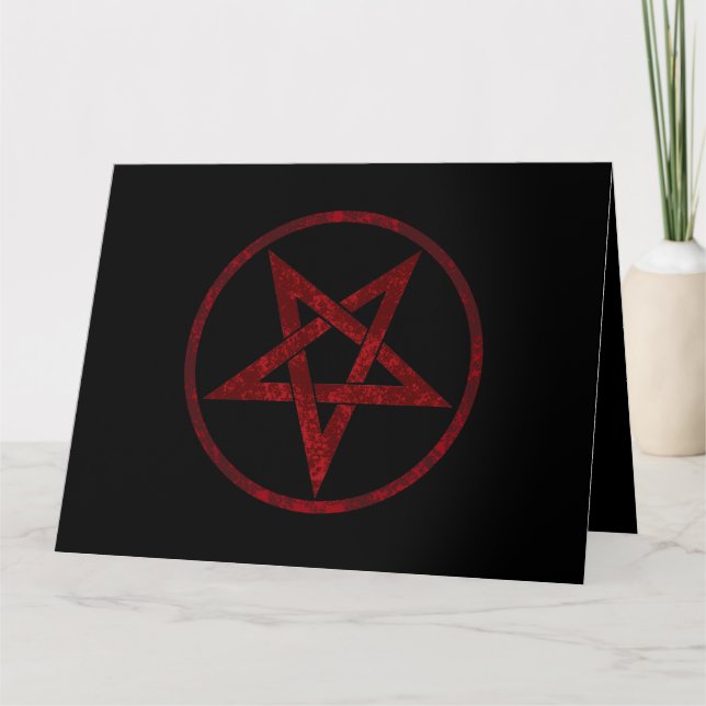 Red Devil Pentagram Thank You Card (Front)
