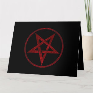 Red Devil Pentagram Thank You Card